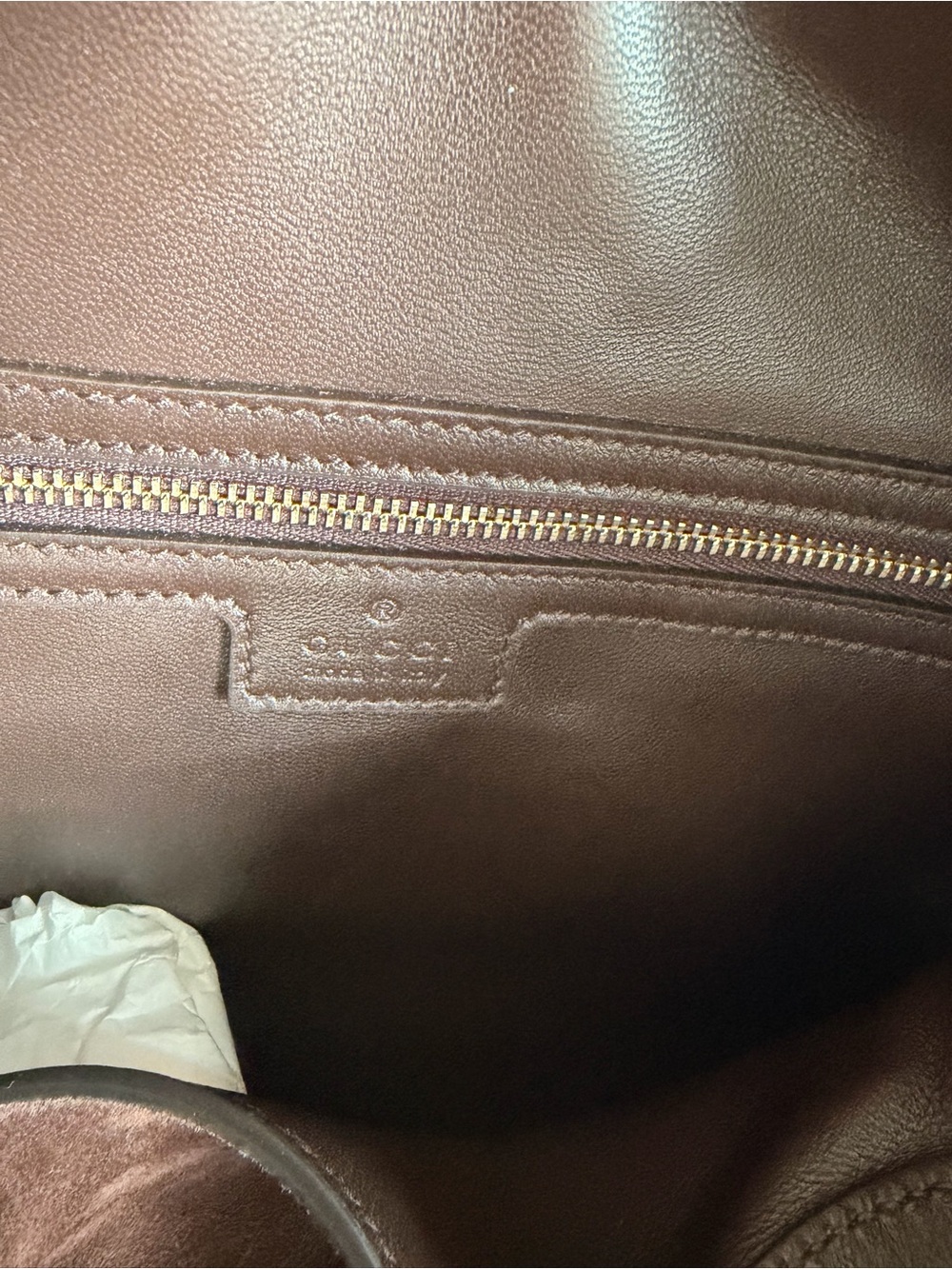 Gucci Jackie Giorno Brown Suede Shoulder Bag with Gold Hardware - Picture 3 of 7